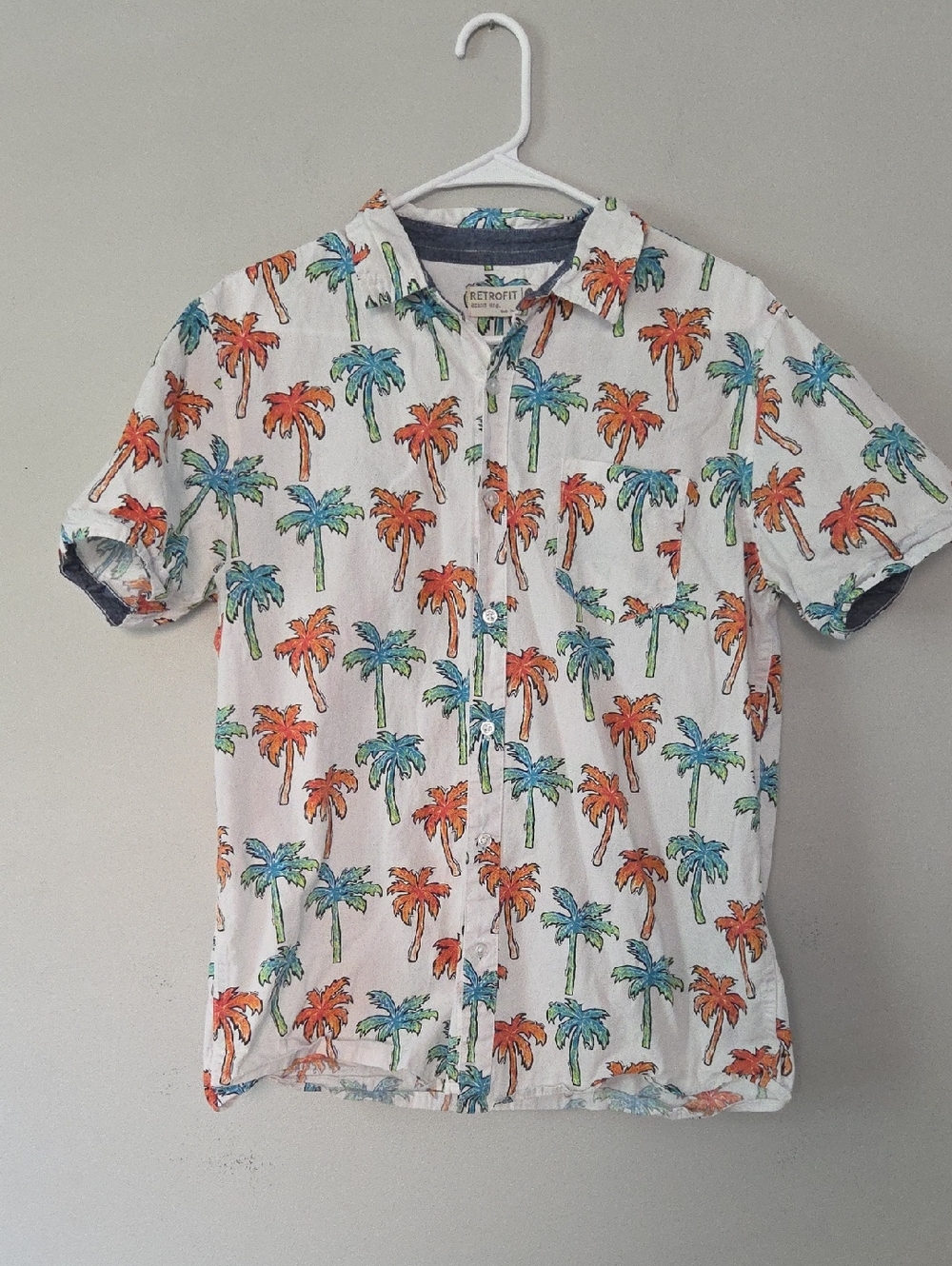 2/$15 Retrofit Palm Tree Print Button Down (M)